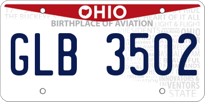OH license plate GLB3502