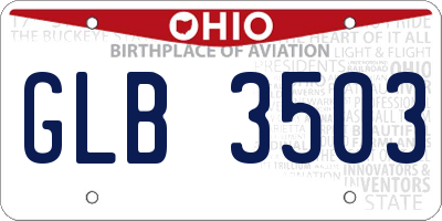 OH license plate GLB3503