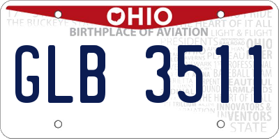 OH license plate GLB3511