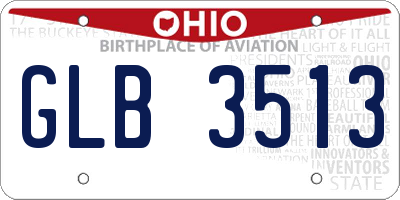 OH license plate GLB3513
