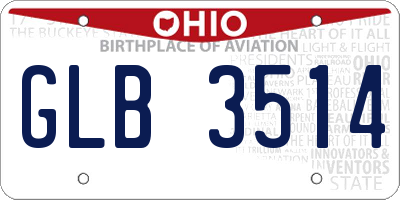 OH license plate GLB3514