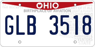 OH license plate GLB3518