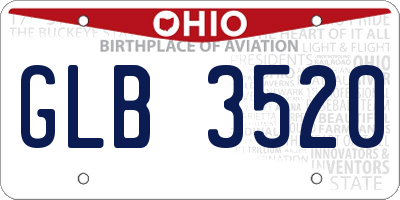 OH license plate GLB3520