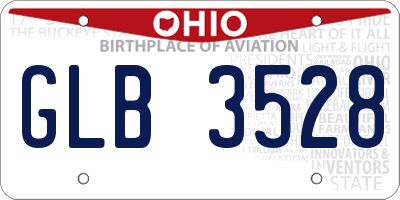 OH license plate GLB3528