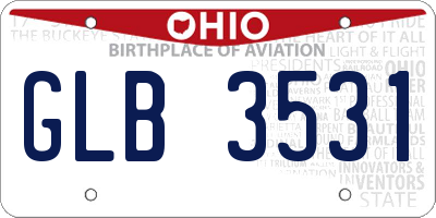 OH license plate GLB3531