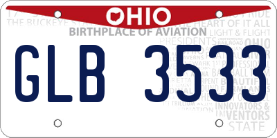 OH license plate GLB3533