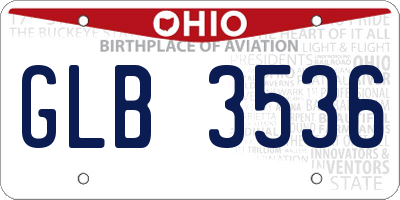 OH license plate GLB3536