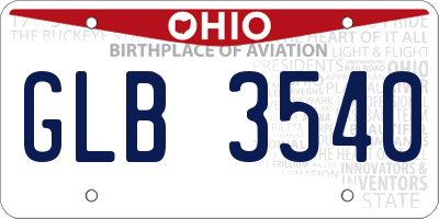 OH license plate GLB3540