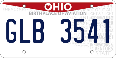 OH license plate GLB3541