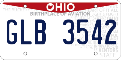 OH license plate GLB3542