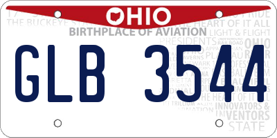 OH license plate GLB3544