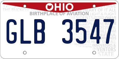 OH license plate GLB3547