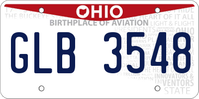 OH license plate GLB3548