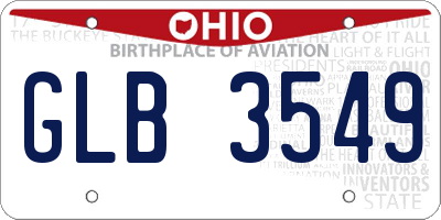 OH license plate GLB3549