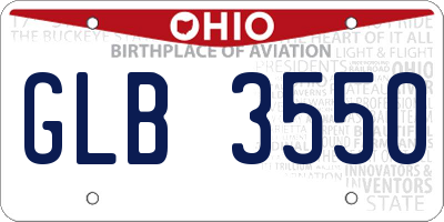 OH license plate GLB3550