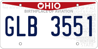 OH license plate GLB3551