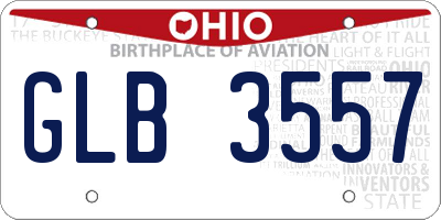 OH license plate GLB3557