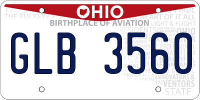 OH license plate GLB3560