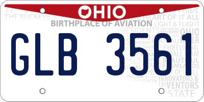 OH license plate GLB3561