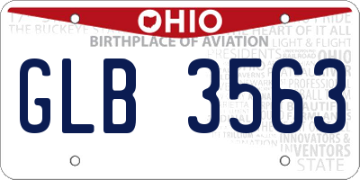 OH license plate GLB3563
