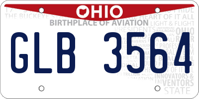 OH license plate GLB3564