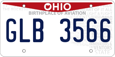 OH license plate GLB3566