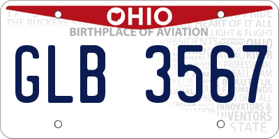 OH license plate GLB3567