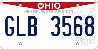 OH license plate GLB3568