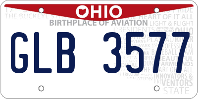 OH license plate GLB3577