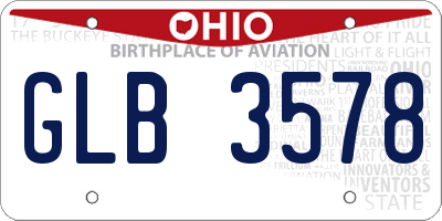 OH license plate GLB3578