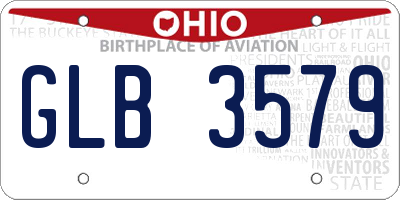 OH license plate GLB3579
