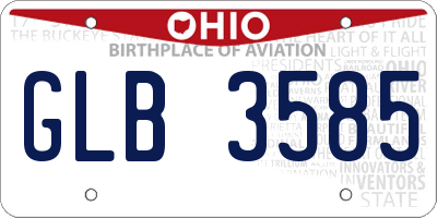 OH license plate GLB3585