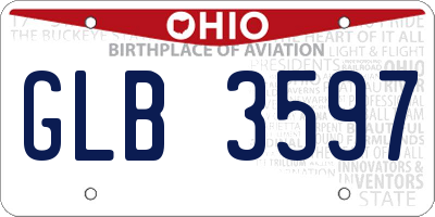 OH license plate GLB3597