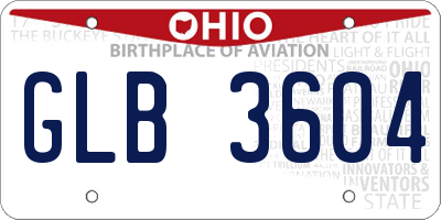 OH license plate GLB3604