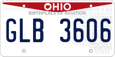 OH license plate GLB3606