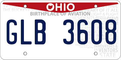 OH license plate GLB3608