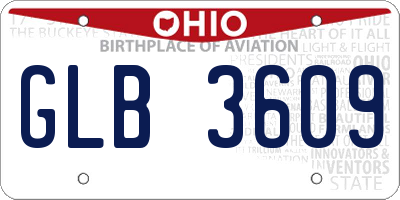 OH license plate GLB3609