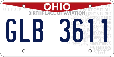 OH license plate GLB3611