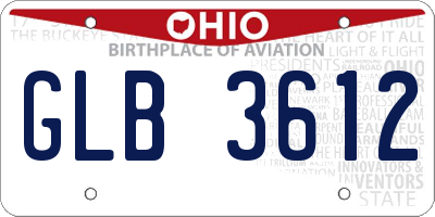 OH license plate GLB3612