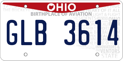 OH license plate GLB3614