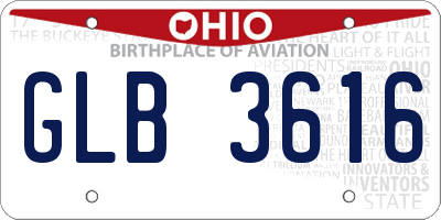 OH license plate GLB3616