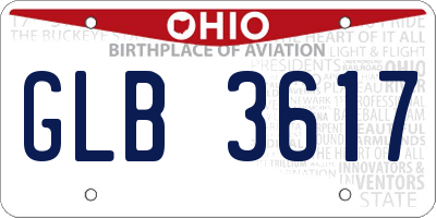OH license plate GLB3617