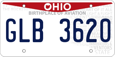 OH license plate GLB3620