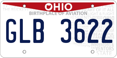 OH license plate GLB3622