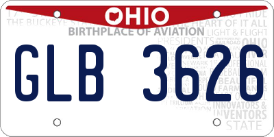 OH license plate GLB3626