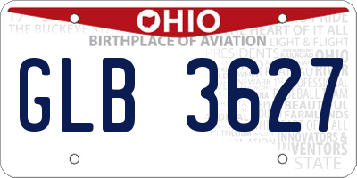 OH license plate GLB3627