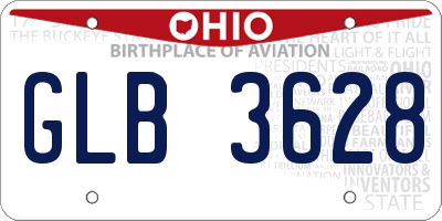 OH license plate GLB3628