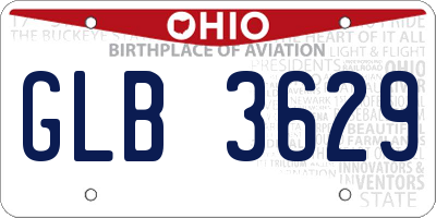 OH license plate GLB3629
