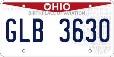OH license plate GLB3630