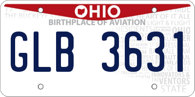 OH license plate GLB3631